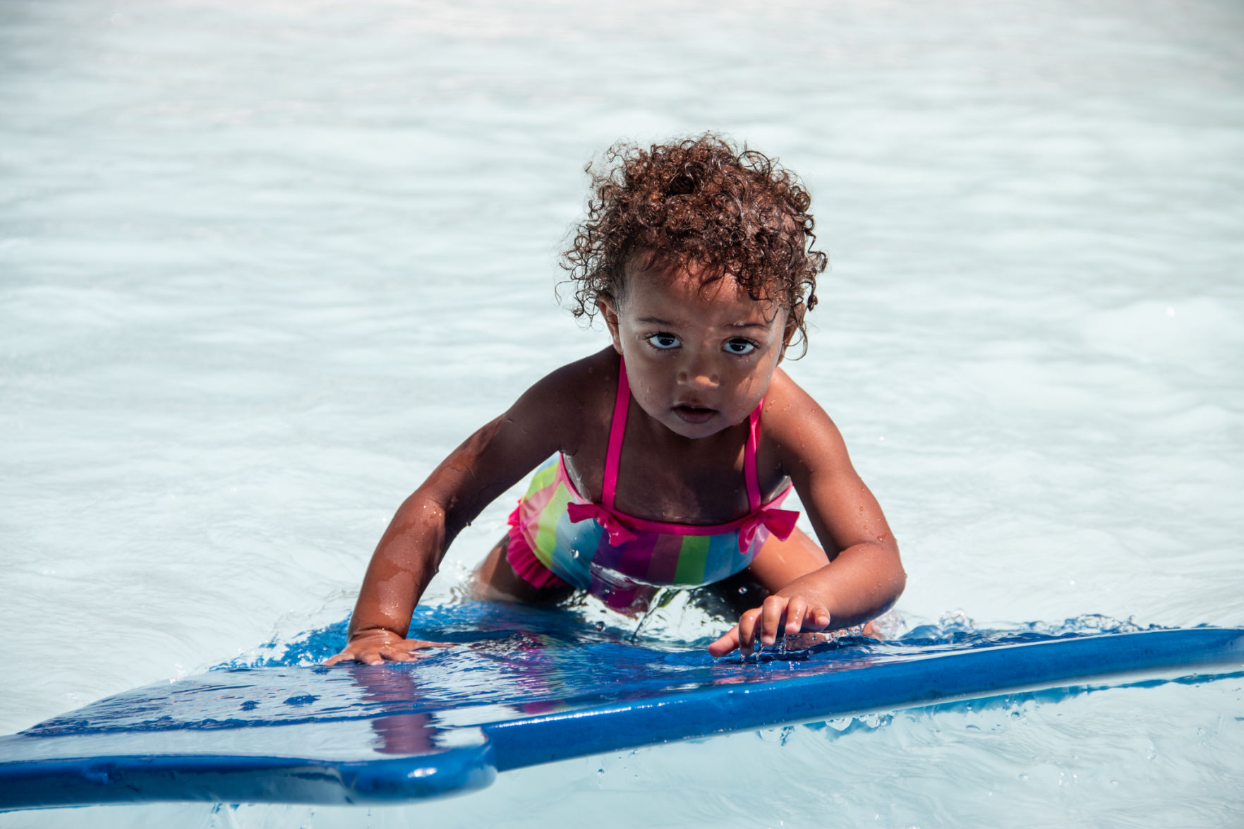 First day of swimming at Harmon Pool